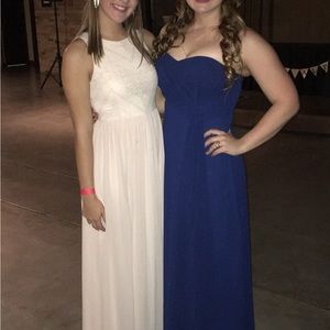 Blue Maxi Strapless Lulu’s Formal Dress